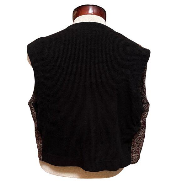 Structure Mens Vest Lg Vtg Italy Wool Blend Tapestry Sweater Academia Heritage - Picture 7 of 11